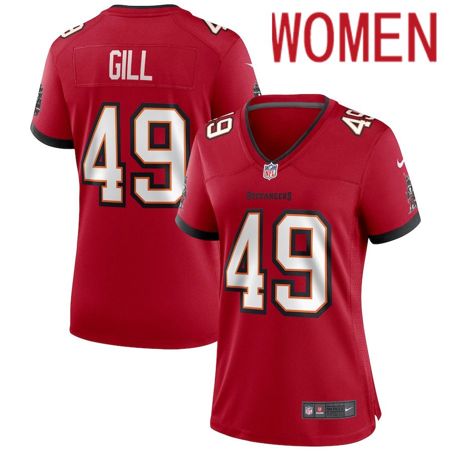 Cheap Women Tampa Bay Buccaneers 49 Cam Gill Nike Red Game NFL Jersey